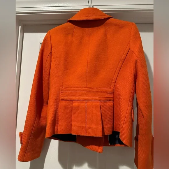 Banana Republic Vibrant Orange Pea Coat - Picture 2 of 6
